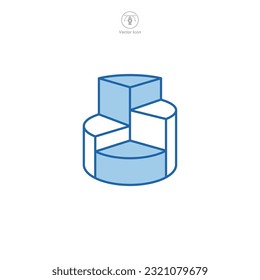 A vector illustration of a pie chart icon, representing data, statistics, or analysis. Ideal for indicating surveys, percentages, or business reports