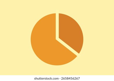 Ilustração vetorial de um gráfico de pizza em um design minimalista que descreve a análise de dados, as apresentações de linha de tempo e as estatísticas de negócios. Ideal para apresentações, infográficos e materiais de marketing.