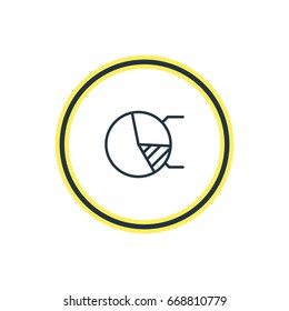 Vector Illustration Of Pie Chart Outline. Beautiful Advertising Element Also Can Be Used As Circle Diagram Element.