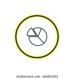 Vector Illustration Of Pie Outline. Beautiful Trade Element Also Can Be Used As Chart  Element.