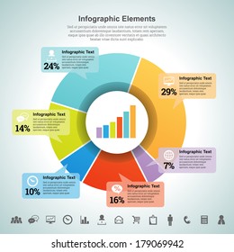 Vector illustration of pie percentage infographic element.