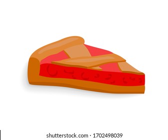 Vektorillustration eines Stück Beerentorte