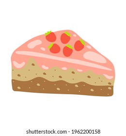 Vektorgrafik eines Kuchens mit Erdbeeren.
