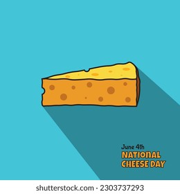 Vector illustration of a piece of cheese that can be used to celebrate National Cheese Day on June 4th, it can also be used for advertising needs.