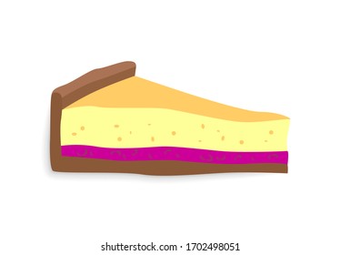 Ilustración vectorial de un pedazo de tarta de queso