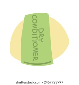 Vector illustration of a piece of environmentally friendly dry conditioner, demonstrating environmental friendliness and natural ingredients. An organic hair care product, creating a packaging design