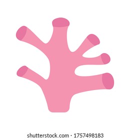 Vector illustration of a piece of pink coral. Simple, flat kawaii style. svg