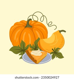 Vector illustration piece pumpkin
