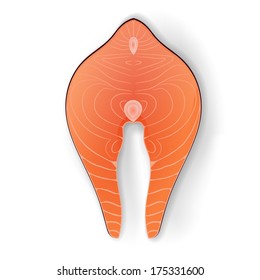 Vector illustration of a piece of salmon meat