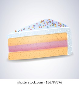 Vector Illustration of a Piece of Sweet Cake