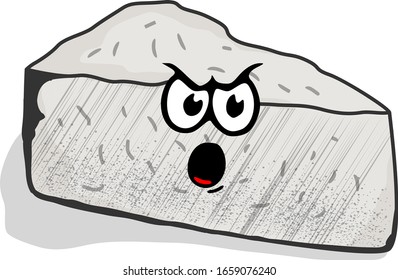 Vector Illustration Piece of 'Tempeh' with Angry Face Expression