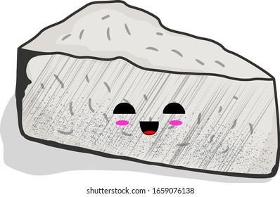 Vector Illustration Piece of 'Tempeh' with Happy Face Expression
