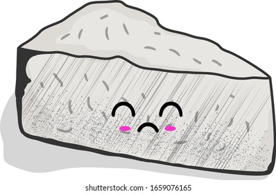 Vector Illustration Piece of 'Tempeh' with Straight Face Expression