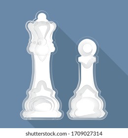 ilustración vectorial, piezas de ajedrez sobre fondo azul