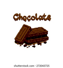 vector illustration of pieces of chocolate