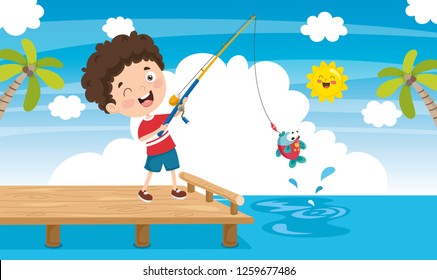 Vector Illustration Of Pier