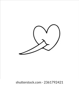 vector illustration of a pierced heart