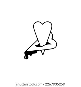 vector illustration of pierced heart concept