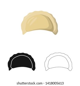 Vector illustration of pierogi and Russian logo. Set of pierogi and breakfast  stock vector illustration.