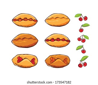 vector illustration pies with jam