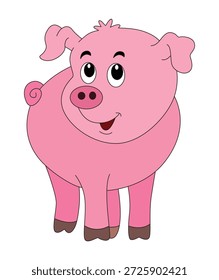 Ilustração vetorial de um porco sorrindo