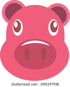 vector illustration of pig face but bear-like shape