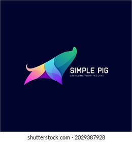 vector illustration pig gradient colorful logo template