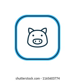 Vector illustration of pig icon line. Beautiful fauna element also can be used as pork icon element.