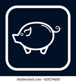vector illustration of a pig icon line black and white