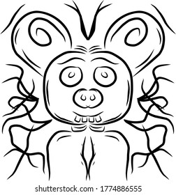 Vector illustration of pig image