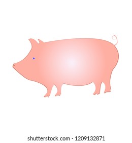 Vector illustration of Pig. Little pig