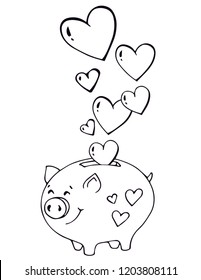 vector illustration of a pig, the piggy Bank. Pig-symbol of the new year 2019
