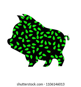 vector illustration of pig silhouette