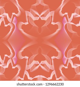 Vector illustration of pig silhouettes arranged to create abstract shapes combined with abstract leaves.
