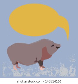 Vector and illustration of pig with speech bubble