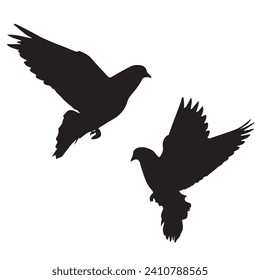 Vector Illustration of Pigeon Silhouette