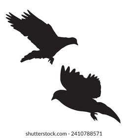 Vector Illustration of Pigeon Silhouette