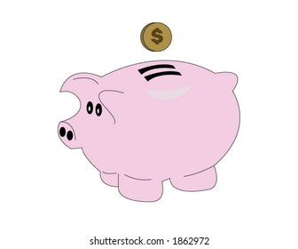 A vector illustration of a piggy bank.