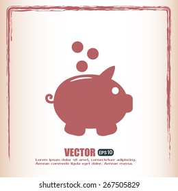 Vector illustration of piggy bank pig 