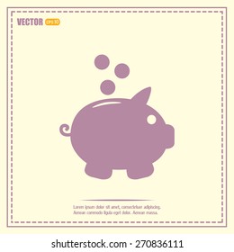 Vector illustration of piggy bank pig 