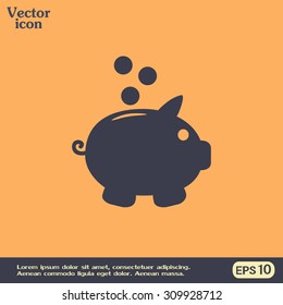 Vector illustration of piggy bank pig 