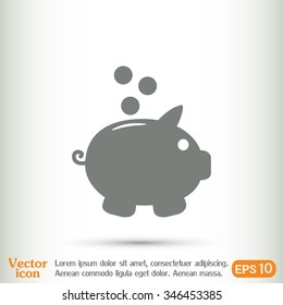 Vector illustration of piggy bank pig 