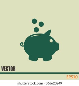Vector illustration of piggy bank pig 