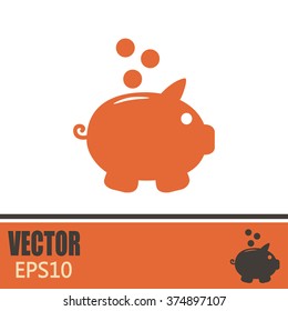 Vector illustration of piggy bank pig 