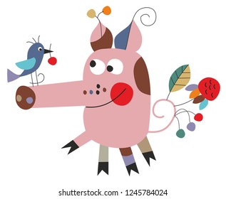 Vector illustration of a Piglet