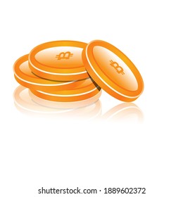 A Vector illustration of pile a bitcoins, bitcoin concept, cryptocurrency concept.