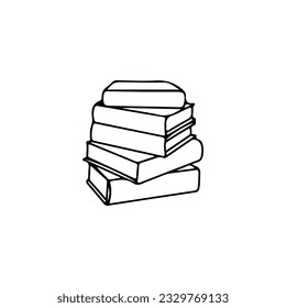 vector illustration of pile of books