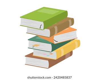 Vector illustration of a pile of books