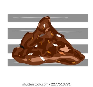 vector illustration of a pile of chicken manure in the coop