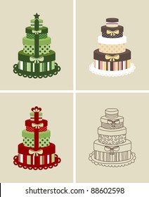 Vector illustration of a pile of gifts